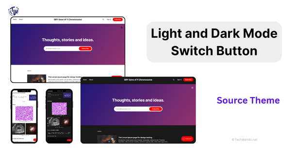 Source Theme (Ghost Blog) Light Dark Theme Switch Button